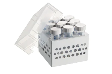 艾本德儲(chǔ)存盒 3 × 3, 可放置 9  個(gè) 50  mL 試管和 4  個(gè) 15  mL 試管，2  件，高 127  mm，5  英寸，聚丙烯材料，可耐受最低 -86  °C，高溫高壓滅菌，帶蓋子